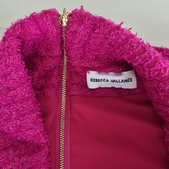 Rebecca Vallance Palais Sleeveless Tweed Blazer Mini Dress - Hot Pink - Size 4 - Picture 7 of 10